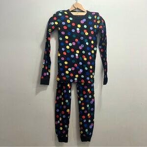 NWT Hanna Andersson Girls Size 12 Black Polka Dot Pajamas Colorful Rainbow